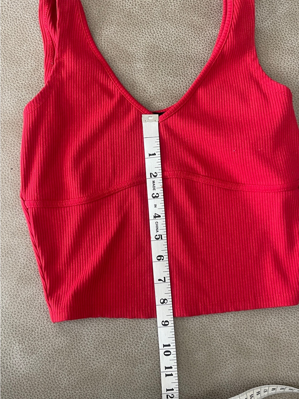 Reformation Bright Red Ribbed V-Neck Tank - Picture 5 of 5